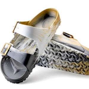 Birkenstock Arizona Essentials EVA Glamour Gold Multi Sandals NEW- NEVER WORN!